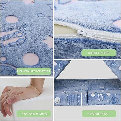 MeMoreCool Kids Couch, 10-Piece Modular Play Couch for Playroom, Fold Out Kids Sofa for Girl Boy, Glow Space