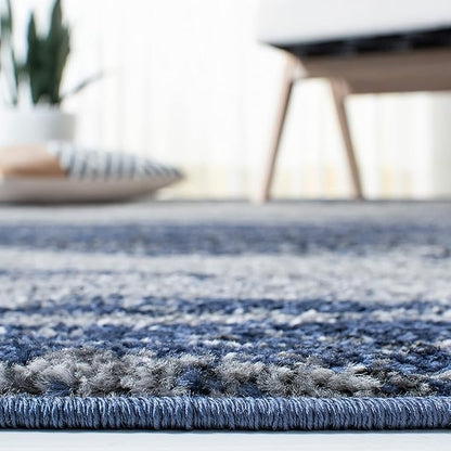 SAFAVIEH Adirondack Collection Runner Rug - 2'6" x 14', Grey & Blue, Modern Abstract Design, Non-Shedding & Easy Care, Ideal for High Traffic Areas in Living Room, Bedroom (ADR112H)