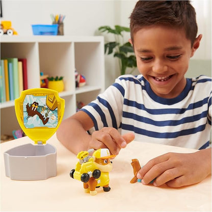 Paw Patrol, Big Truck Pups Rubble Action Figure with Clip-on Rescue Drone, Command Center Pod and Animal Friend Kids Toys Ages 3 and up