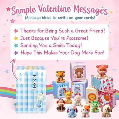 Valentines Day Gifts for Kids Party Favors 24PCS Safari Animal Squishy Toys,Goodie Bag Stuffers, Pinata Stuffers,Birthday Gifts for Boys & Girls,Treasure Chest Prizes,Classroom Prizes