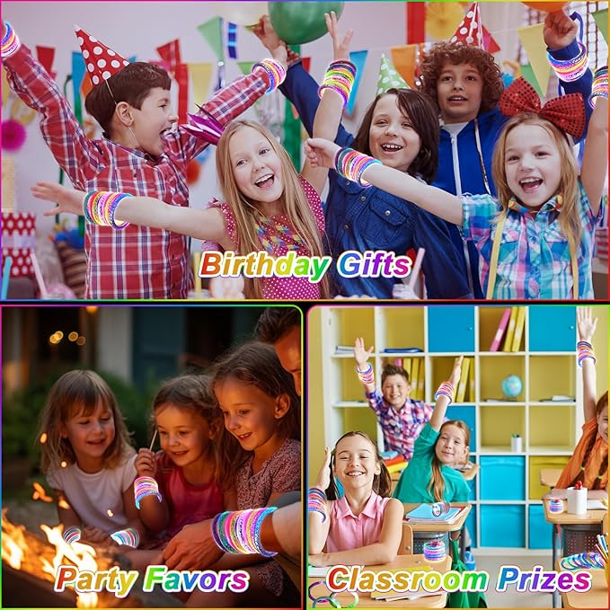 48 Pack LED Light Up Bracelets, Glow in the Dark Party Supplies, 6 Color Glow Bracelets, Rave Party Favors for Kids/Adults Birthday, Concert,Goodie Bag Fillers, New Year