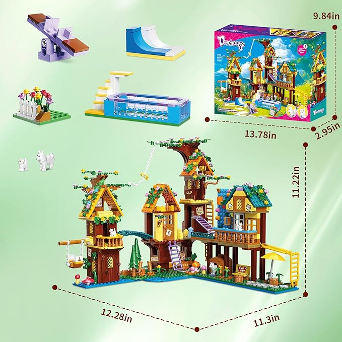 Tree House Building Set Compatible with Lego Friend, 947 PCS Adventure Camp Building Toy, Forest House Building Kit Birthday Gift for Adult Age 14+ Years