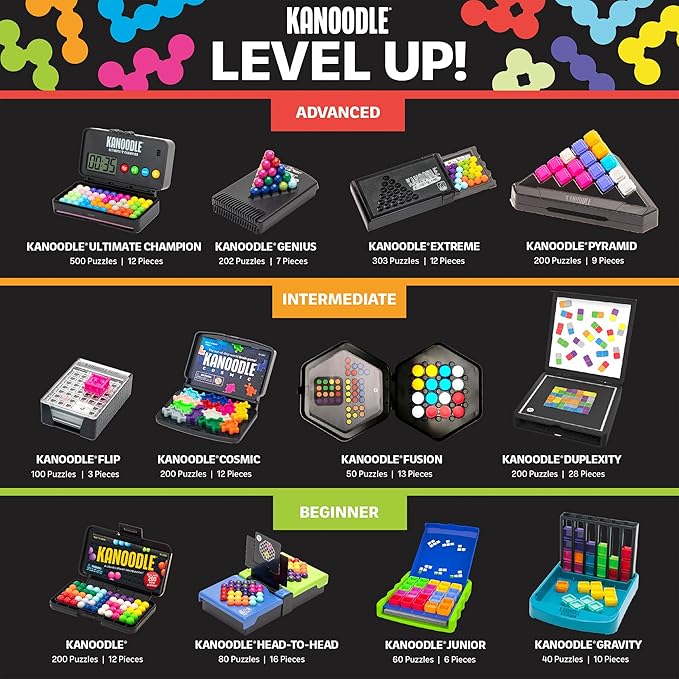 Educational Insights Kanoodle Pyramid, Brain Teaser Puzzle Game, Featuring 200 Challenges, Gift for Ages 7+
