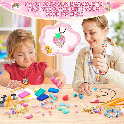 CGBOOM 527Pcs Polymer Clay Earring Making Kits, 3 in 1 Clay Kit Earring and Bracelet Making Kit, Polymer Clay kit for Adults Teens Girls