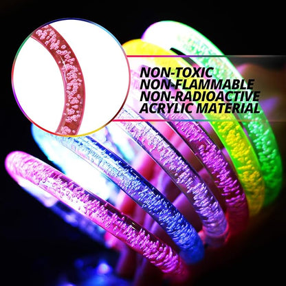 Novelty Place 12Pcs LED Glow Bracelets Set - Light Up Party Favor Toys Glow Sticks for Kids and Adults - Glow in the Dark Accessories for Halloween, Birthdays, Concerts, and Carnival Celebrations