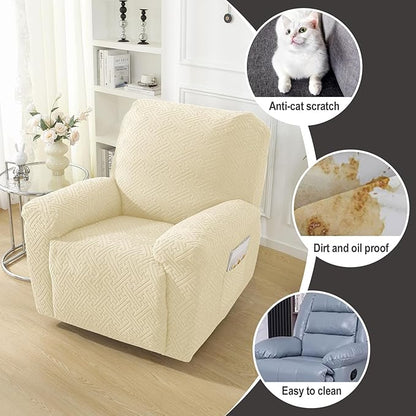 NORTHERN BROTHERS Oversized Recliner Chair Covers, Large Lazy Boy Recliner Covers, Stretchy Cover for Recliner Chairs, Beige
