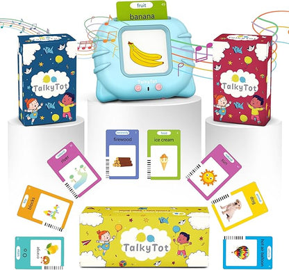 510 Words Talking Flash Cards for Toddlers 1-3, Pocket Speech for Toddlers, Card Early Education Device, Phonics Flash Cards, Word Learning Toys for Toddlers 1-3, Pocketspeech