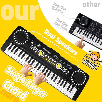 49 Key Piano Keyboard for Kids Music Toys Ages 3-5 Electronic Keyboards Pianos with Microphone for 3 4 5 6 Year Old Boys Girls Birthday Gifts