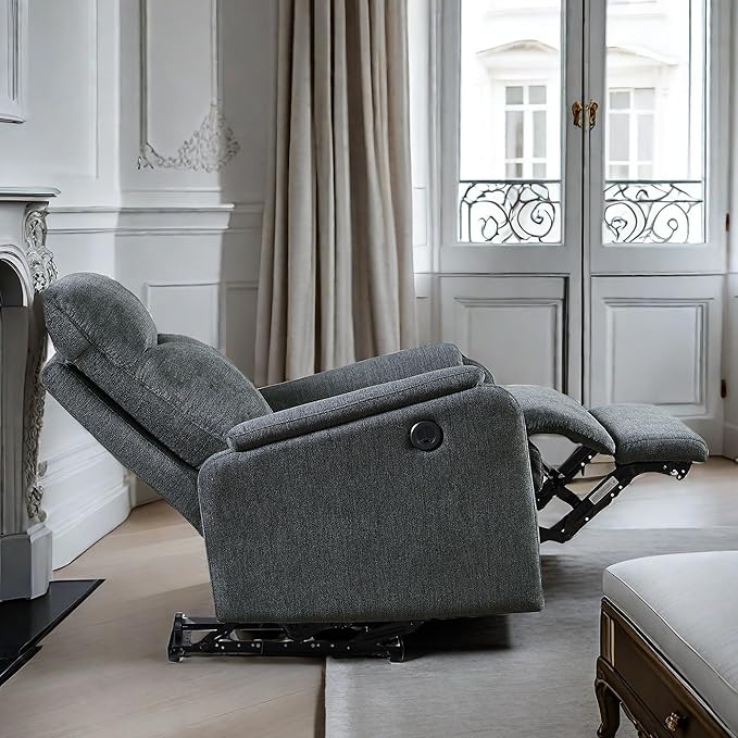 Chair, Power Lift Recliner Chair, Ergonomic Recliner Chair with USB, Classic Single Sofa with Footrest, Easy Control for All Age Groups, Recliner Single Chair for Living Room,Dark Gray