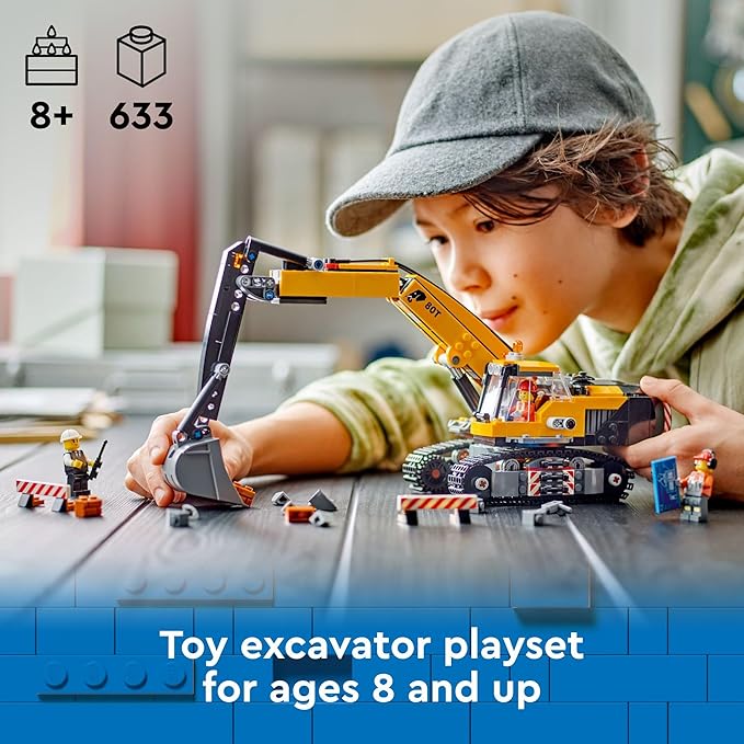 LEGO City Construction Excavator Toy - Building Toys for Boys & Girls, Ages 8+ - Functional Kids Construction Truck W/Minifigures - Gifts for Birthdays & Holidays - 60420