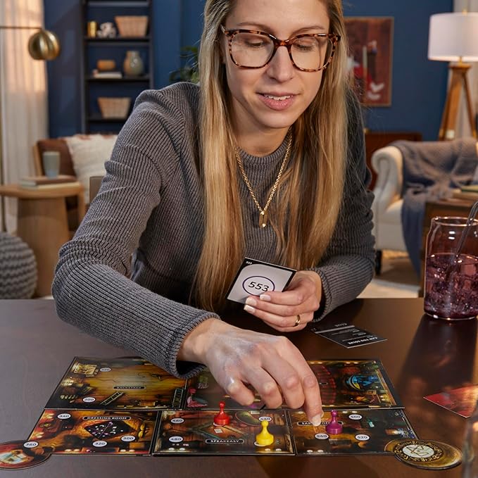 Clue Escape: The Illusionist’s Club Board Game | Escape Room Family Game | 1-Time Solve Mystery | Ages 10+ | 1-6 Players | Difficulty 4 | 90 - 120 Mins.