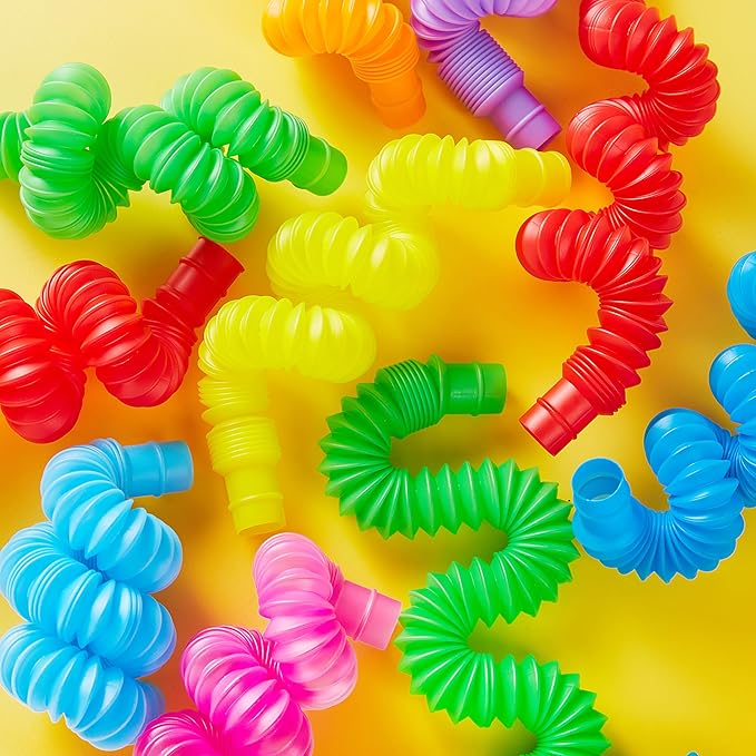 JOYIN 36 Pack Pop Tubes, Sensory Toys（Small） Fidget Tubes Party Favors - 9 Colors, Connectable and Extendable for Stress Relief - Perfect for Party, Classroom Exchange, School Reward