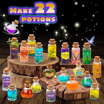 JEEKALO Fairy Potions Kit for Kids, Magic Kids Mix Potion Making kit 22 Bottles, DIY Creative Toy Art Craft Set Christmas Birthday Present for Girls Boys Age 6 7 8 9 10 11 12
