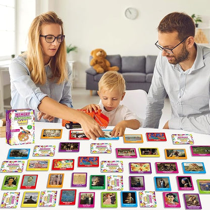 gisgfim 50 Pairs Memory Matching Game Famous Paintings Concentration Memory Matching Games for Adults Learning Educational Matching Game A Fun & Fast Artworks Theme Memory Matching Games
