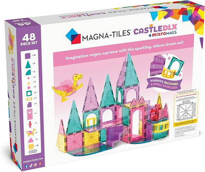 MAGNA-TILES Castle DLX 48-Piece Magnetic Construction Set, The Original Magnetic Building Brand
