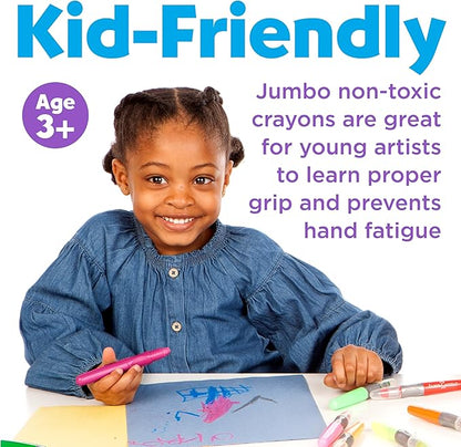 Faber-Castell Neon Gel Crayons: 6 Jumbo Gel Crayons in Durable Storage Case: Toddler Art Supplies for Coloring, Twistable Crayons for Kids Drawing Supplies Ages 3-4+