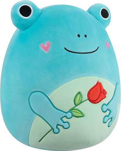 Squishmallows Original 12in Ludwig The Teal Frog Holding Rose – Official Jazwares Valentine’s Day Plush (Medium-Sized)