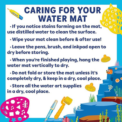 Baby Shark Water Drawing Mat by Horizon Group USA, Includes Reusable 40-Inch Water Drawing Mat, Refillable Water Brush & Pens, Stencils, Mess-Free Water Art for Toddlers, Age 3+