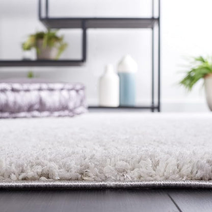 SAFAVIEH Berber Shag Collection Runner Rug - 2'3" x 8', Grey & Ivory, Non-Shedding & Easy Care, 1.2-inch Thick Ideal for High Traffic Areas in Living Room, Bedroom (BER563G)