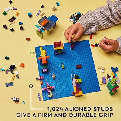 LEGO Classic Blue Baseplate 11025 Building Toy Set for Preschool Kids, Boys, and Girls Ages 4+ (1 Pieces)