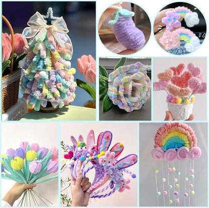 TOAOB 100pcs Pipe Cleaners Colorful Pipe Cleaners Chenille Stems 6mm x 12 Inch Pipe Cleaners Craft Supplies for Art DIY Crafts Decorations