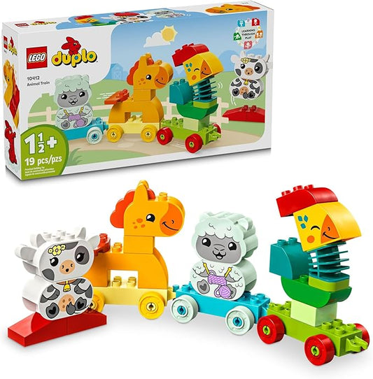 LEGO DUPLO My First Animal Train Building Set and Horse Toy, Educational Toy for Toddlers Ages 1-3 with 4 Animal Figures, Creative Nature Toy Birthday Gift for Animal Loving Preschoolers, 10412
