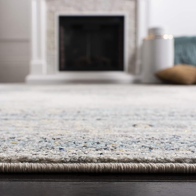 SAFAVIEH Evoke Collection 2'2" x 7' Grey/Blue EVK250F Oriental Medallion Distressed Non-Shedding Living Room Entryway Foyer Hallway Bedroom Runner Rug