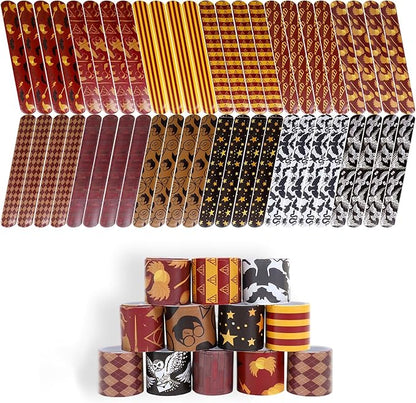 48Pcs Kids Slap Bracelets,Slap Wristbands Snap Bracelets Wizards and Magic Style Theme,for kids Party Favors Classroom Prizes Birthday Gifts