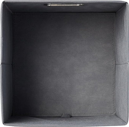 Amazon Basics Collapsible Cube Storage Bins, Space-Saving, Organizing Fabric Bins with Handles, 10.5 x 10.5 x 11 inches, Light Grey, 6-Pack