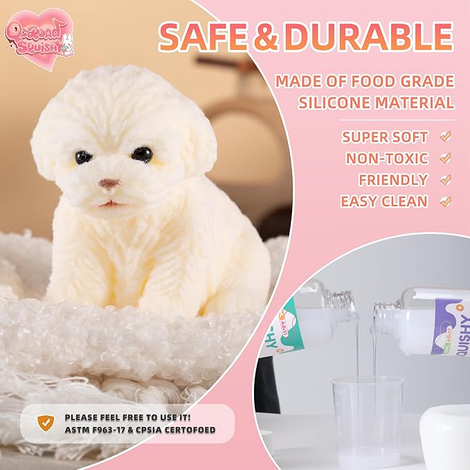 Puppy Taba Dog Squishy - Ultra Soft Silicone Dog Squishy, Handmade Stress-Relief Toys for Kids & Adults, Non-Toxic Squeeze Toys for Relaxation & Sensory Play