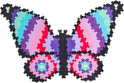 Plus Plus Puzzle By Number, 800 Piece Mini Interlocking Hashtag Color Blocks, 3D Pixel Art Kit for Kids - Butterfly
