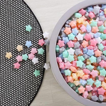 GOGOSO Star Ball Pit Balls for Kids - 100pcs Friendship Bracelet Balls Play Balls Soft Plastic Balls for Toddler Ball Pits Play, Pool Tent Party Favors Summer Water Bath Toy