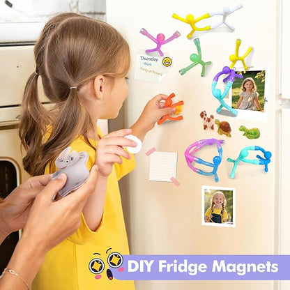 24Pcs Magnet Men for Kids, Magnetic Travel Toys Sensory Fidget Toys for Toddler Kids, Magnetic People Children's Day Gifts Stocking Stuffers Magnet Figures for Desk Fridge Classroom
