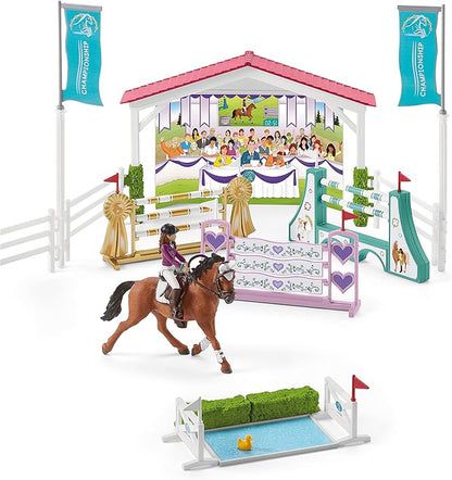Schleich Horse Club, 36-Piece Playset, Horse Toys for Girls and Boys Ages 5-12, Friendship Horse Tournament