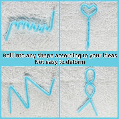 Qirimoi Light Blue Pipe Cleaners Craft Pipe Cleaners Bulk Pipecleaners Crafts Supplies，200Pcs Light Blue