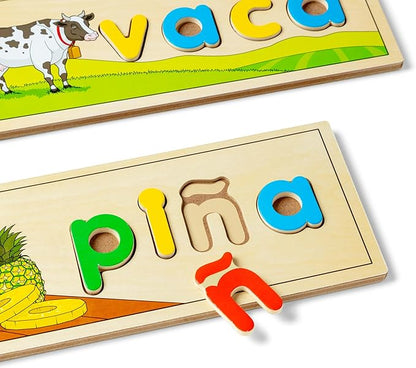 Melissa & Doug Spanish See & Spell Educational Language Learning Toy - FSC Certified