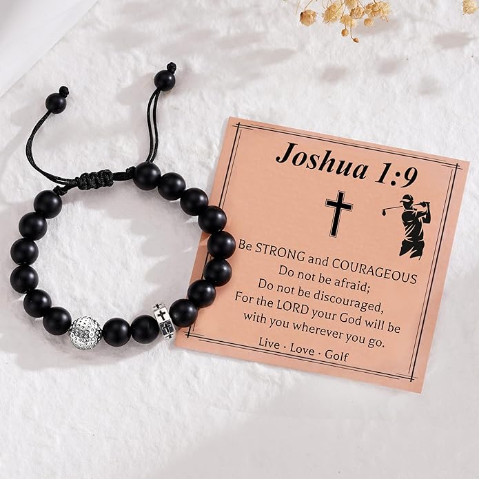 Baseball/Basketball/Football/Soccer Bracelet for Boys Cross Beaded Bracelet Gifts for Son Grandson Players Team Fan Friends,First Communion Christian Graduation Gifts for Teens Boys