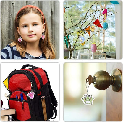 ASTARON 181Pcs Shrinking Plastic Sheets Kit Includes 20 Shrinking Film Art Paper and 161 Pcs Shrinkles Keychains Making Accessories for Kids Craft and Art Supplies