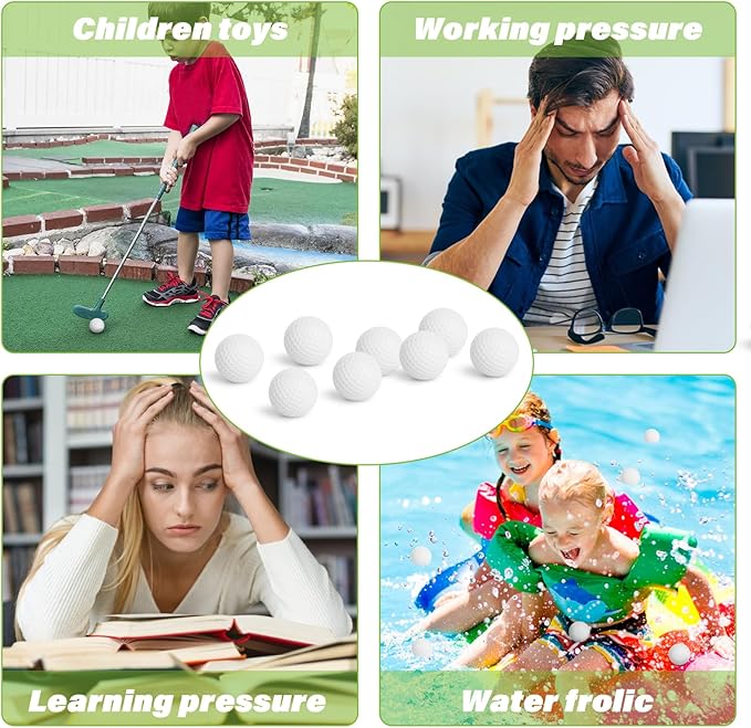 Hxezoc Mini Golf Stress Balls 20 Packs Golf Ball Foam Sports Balls Small Squeeze Anxiety Bulk Toy Ball for Kids Golf Ball Birthday Party, School Carnival Party Supplies