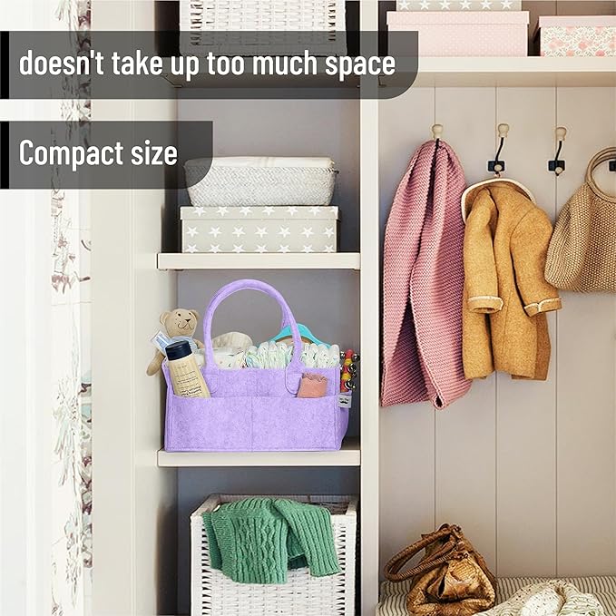Mr. Pen- Baby Diaper Caddy Organizer, lavender dream, Nursery Storage Bin and Car Organizer for Diapers and Baby Wipes