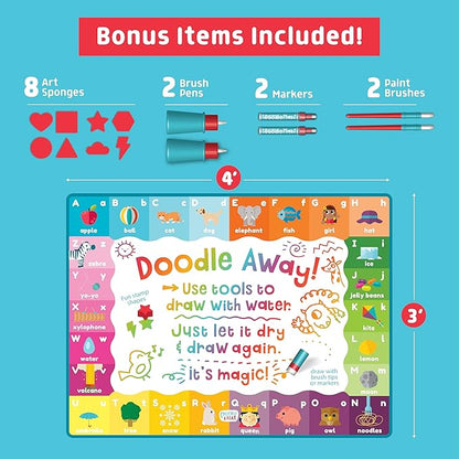 Chuckle & Roar - Doodle Mat - Water Color Fun - Mess Free Arts and Crafts - Great for Toddlers