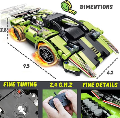 Remote Control Car Building Toys for Age 8-13 Fun STEM Toys for Kids 2 in 1 Model Car Kit to Build Educational Engineering Building Blocks Set Birthday Gift for 7 8 9 10+ Year Old Boys
