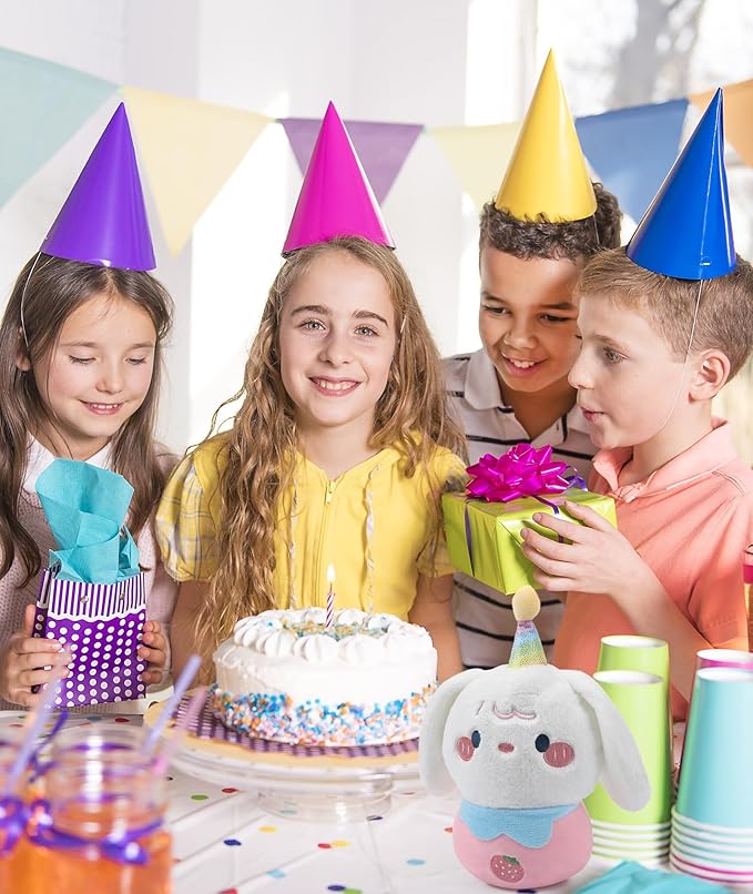 Birthday Plush Toy Stuffed Dog - Adorable Birthday Cake Stuffed Animal, Cute Sweetheart Dog with Glowing Candle, Party Decorations, Kids' Gifts, 11 Inch