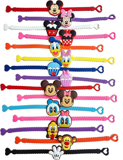 15Pack Rubber Bracelets Wristband Bracelets for Birthday Party Supplies Favors Prize Rewards (15)
