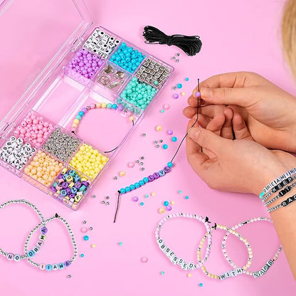 Fashion Angels Tell Your Story Alphabet Bead Bracelet Making Activity Kit with Over 1,500 Beads and Super Cute Bead Organizer Case That Makes Over 30 Bracelets, Ages 8 and Up
