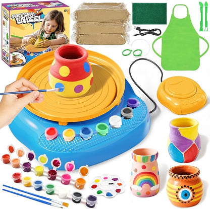 Arts and Crafts for Kids Ages 8-12, Pottery Wheel for Kids, Complete DIY Clay Wheel Pottery Kit for Beginners, Kid Crafts Toys Gifts for Girl Boys Ages 6 7 8 9 10 11 12 13 Year Old Christmas Birthday