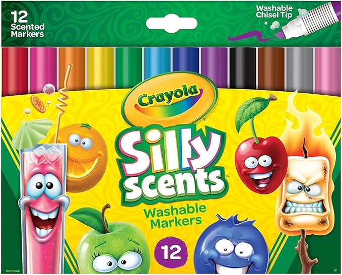 Crayola Silly Scents Scented Markers, Washable Markers, 12 Count, Gift for Kids