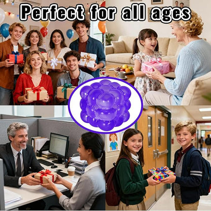 Ice Cube Squishy Fidget Toy, Standard Size 1.96 in Stress Ball for Adults and Kids, Puffwize Soft Textured Sensory Toy with Irregular Shape for Anxiety Relief and Improving Focus(Purple)