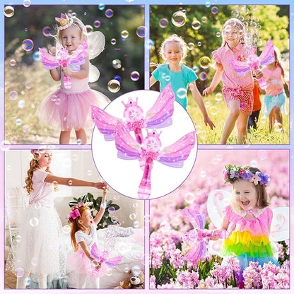 EagleStone Princess Bubble Wands for Kids, Bubble Machine for Toddlers, LED Light & Music Bubble Toys with 1 Li-ion Battery, Outdoor Easter Birthday Toys for Toddlers, 3 4 5 6 7 8 Year Old Girl Gifts
