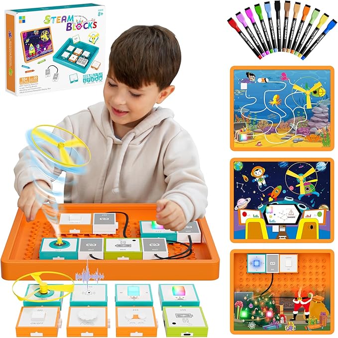 Circuit Kits for Kids Age 3-12 Circuit Board for Kids with Scene Card & Markers STEM Kits for Kids Age 8-10 Birthday Gift Engineering Creative Toy 3 4 5 6 7 8 Year Old Boy Girl Toys